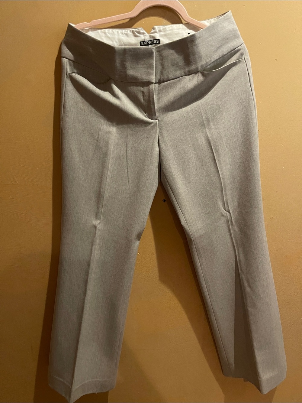 Express Women's Editor Light Gray Dress Pant